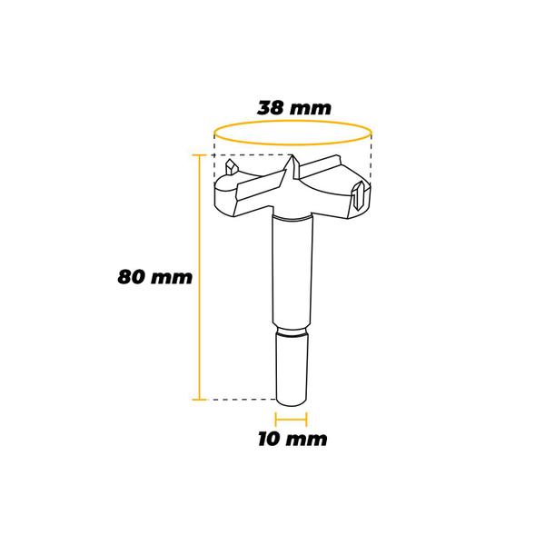 Imagem de Broca Fresa Forstner de 38 Mm Para Madeira Ctk-0490038 Ctpohr