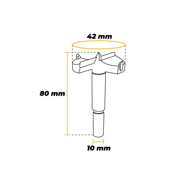 Imagem de Broca Fresa Forstner de 42 Mm Para Madeira Ctk-0490042 Ctpohr