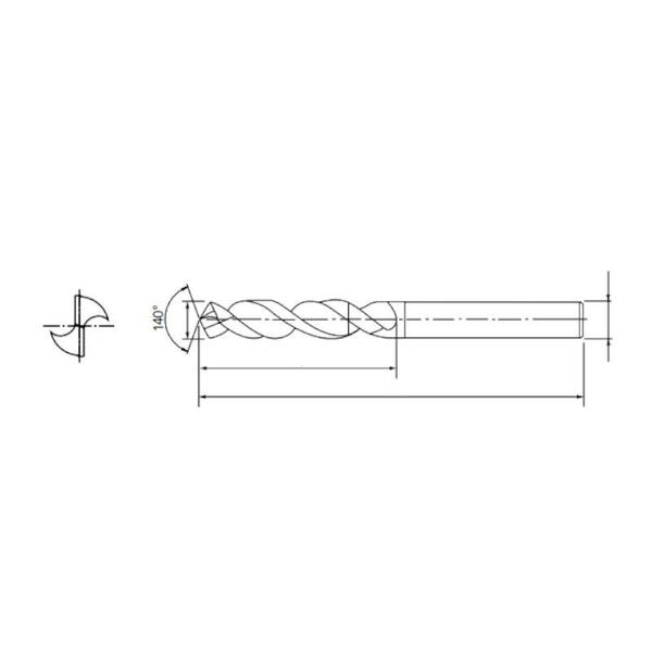 Imagem de Broca Metal Duro 6,50mm Din 6537L TIALN 5xD MD-5D OSG