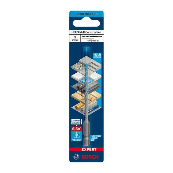 Imagem de Broca Multiconstruction Bosch Expert HEX-9 Ø3x45x90mm