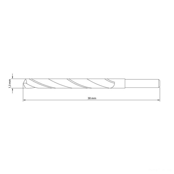 Imagem de Broca para Aço 1.3x38 mm Tramontina em Aço Rápido HSS DIN 338