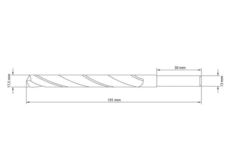 Imagem de Broca para Aço 17.5x191 mm Tramontina em Aço Rápido HSS DIN 338