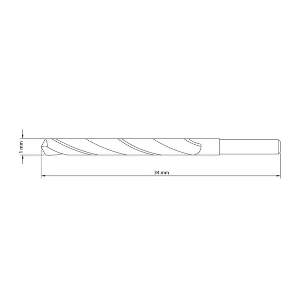 Imagem de Broca para Aço 1x34 mm Tramontina em Aço Rápido HSS DIN 338