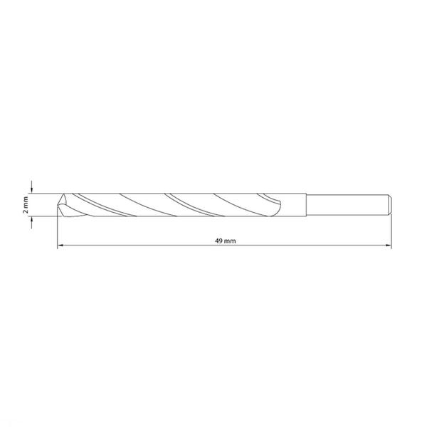 Imagem de Broca para Aço 2x49 mm Tramontina em Aço Rápido HSS DIN 338