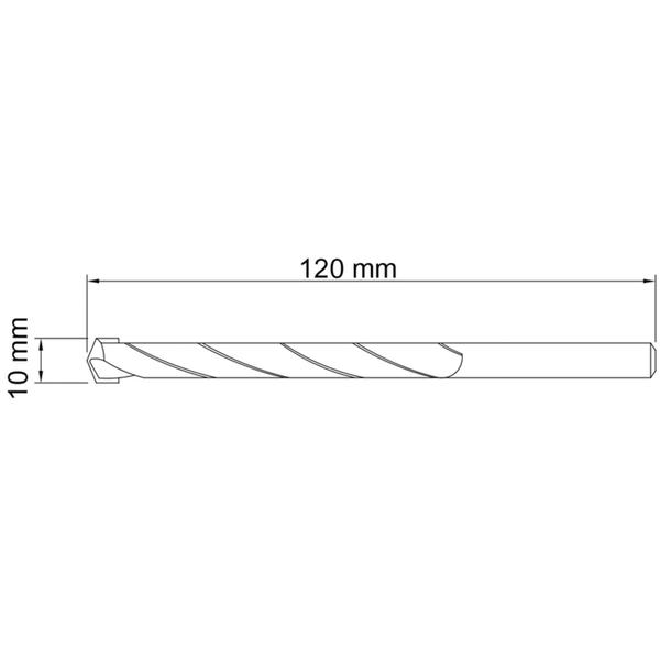 Imagem de Broca para Concreto 10x120 mm Tramontina em Aço Especial com Acabamento Jateado para Uso Doméstico