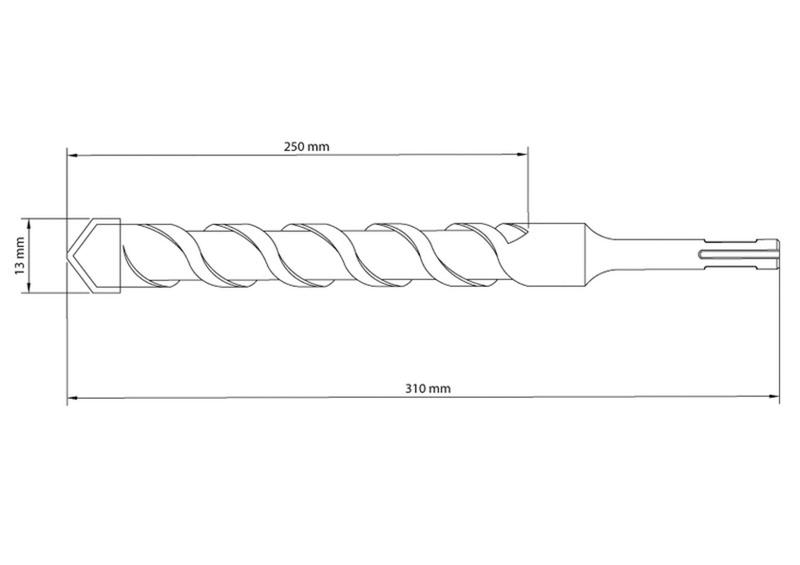 Imagem de Broca para Concreto 13x310 mm Tramontina em Aço Especial com Encaixe SDS Plus