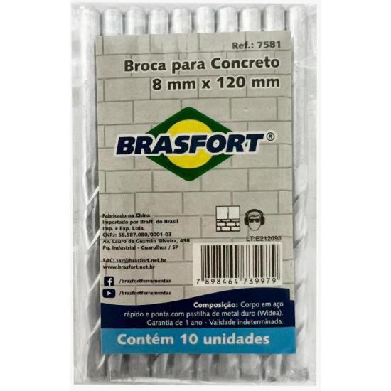 Imagem de Broca Para Concreto 8mm Brasfort (Com 10) - PCT / 10