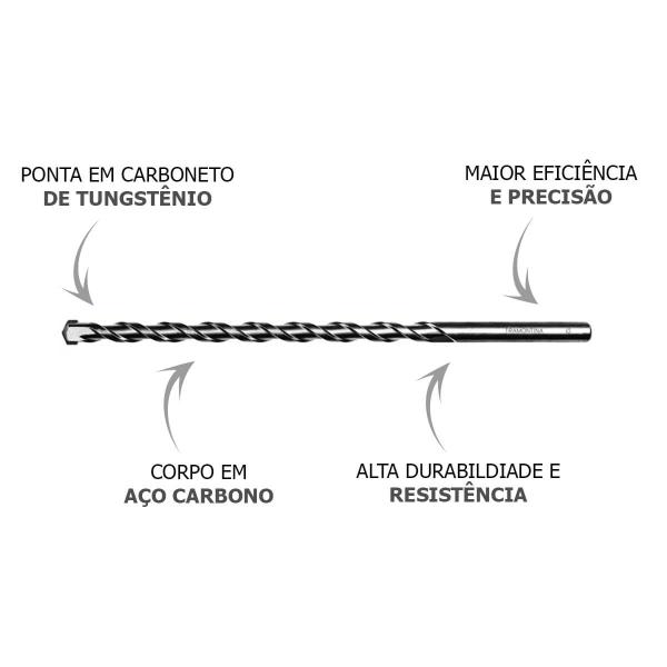 Imagem de Broca Para Concreto Longa 8x250mm Tramontina Master