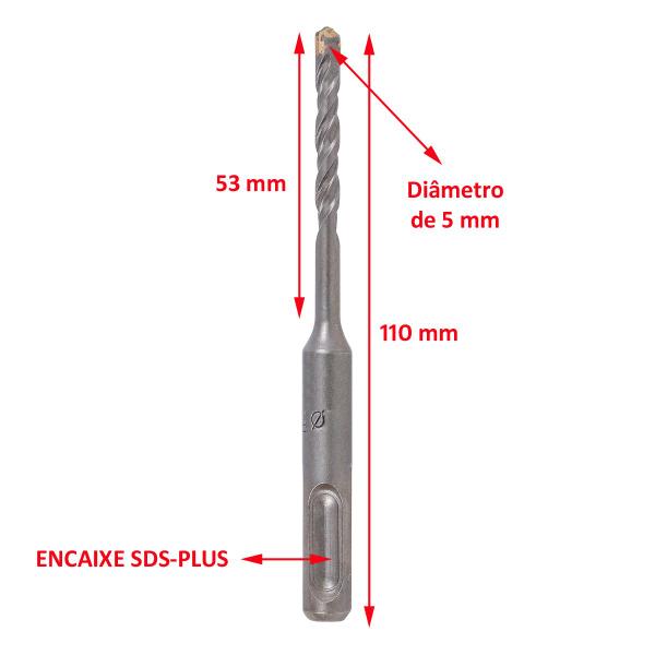 Imagem de Broca Para Concreto Martelete Sds Plus 5x110mm Widea