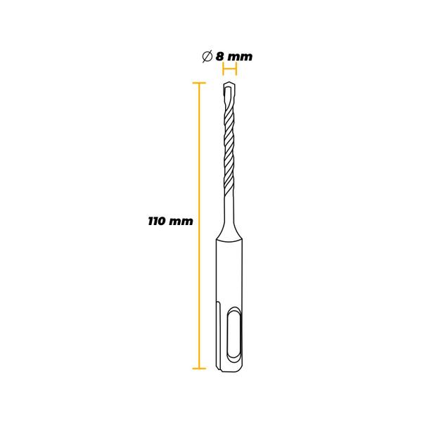 Imagem de Broca Para Furação de Concreto E Parede Diâmetro 8 Mm Sds Plus