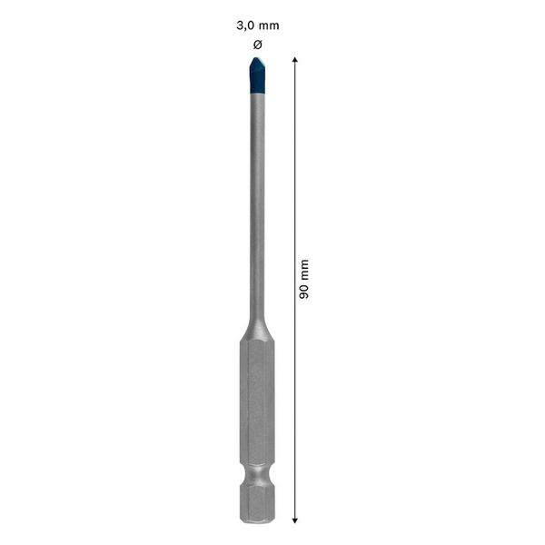 Imagem de Broca para porcelanato Bosch EXPERT HEX-9 Hard Ceramic 3x90mm