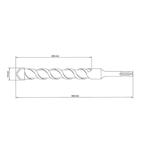 Imagem de Broca SDS Plus 14 x 460 MM em Aço Especial 43148133 TRAMONTINA