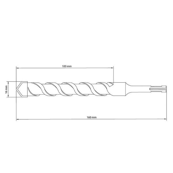 Imagem de Broca SDS Plus 16 x 160 MM em Aço Especial 43148134 TRAMONTINA