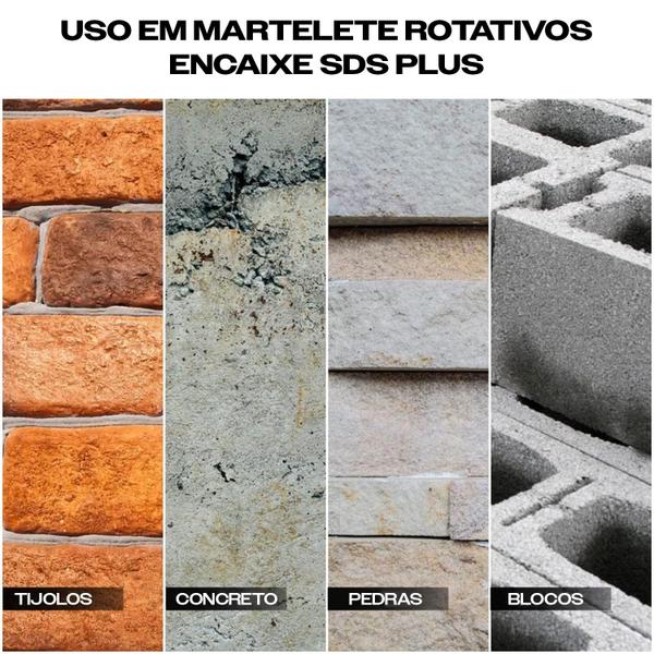 Imagem de Broca SDS Plus 16mm x 400mm Metal Duro Concreto Martelete