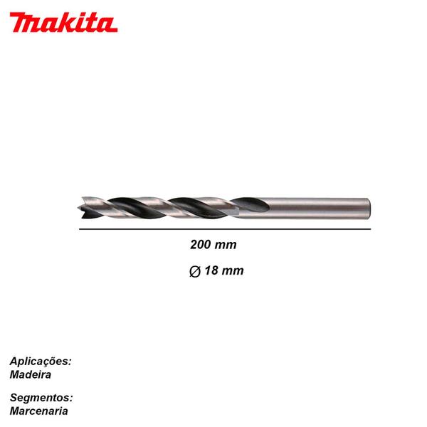 Imagem de Broca Tres Pontas 18.0x200mm D-07135 - Makita