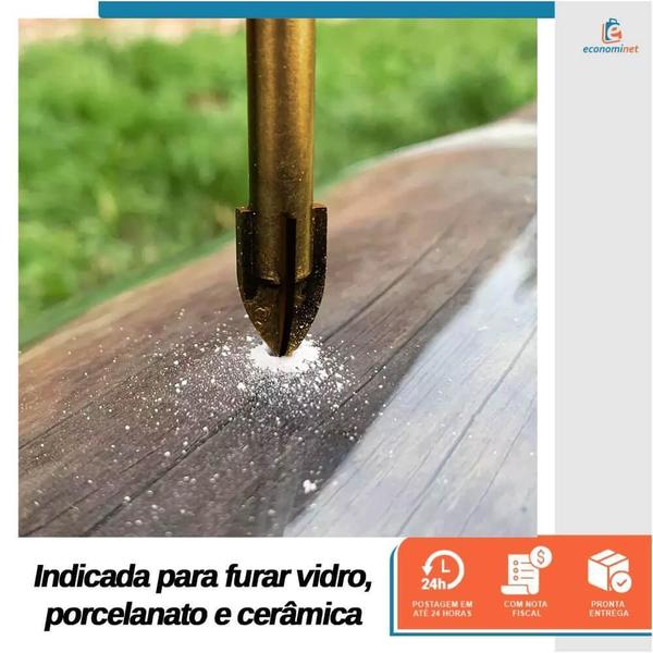 Imagem de Broca Tungstênio para Vidro Ponta Cruz 5mm Starfer 2501325