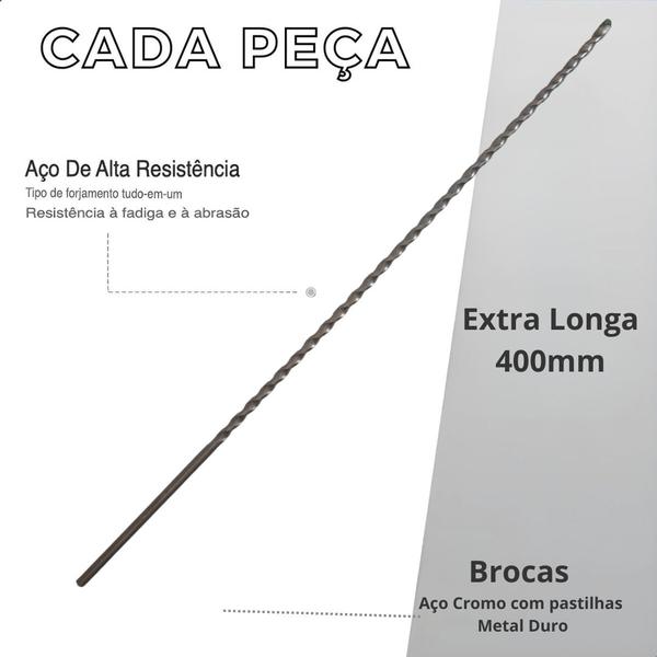 Imagem de Broca Videa Extralonga 8x400mm Concreto Parede Htom