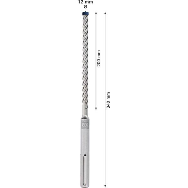 Imagem de Broca Widia SDS Max - 12 X 200/340MM 8x - 2608.900.201 - Bosch