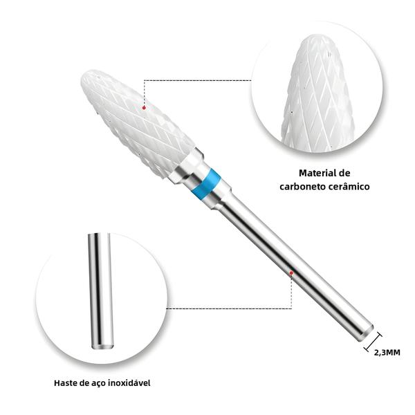 Imagem de Brocas de Cerâmica para Unhas - Kit para Manicure e Pedicure Elétrica