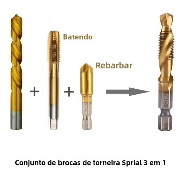 Imagem de Brocas de Torneira HSS Banhadas a Titânio - Haste Hexagonal (M3-M10)