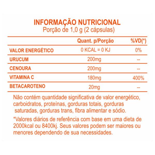 Imagem de Bronze Skin Betacaroteno Suplemento Alimentar Bronzeamento Natural Óleo de Cenoura Urucum Natunectar 60 Capsulas