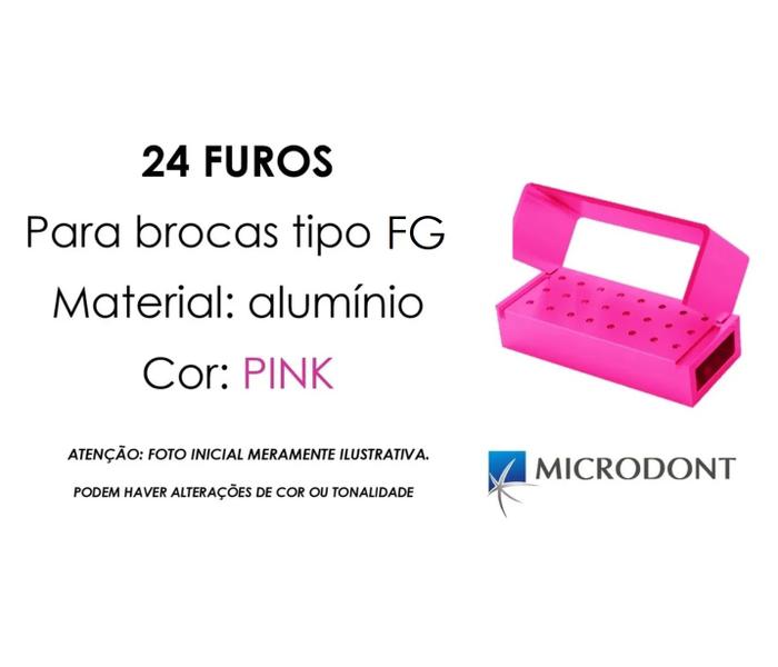 Imagem de Broqueiro alumínio 24 furos fg pink - microdont