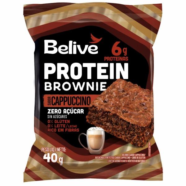 Imagem de Brownie 6g Protein Capuccino Sem Glúten Sem Leite Sem Açúcar Belive contendo 10 unidades de 40g cada