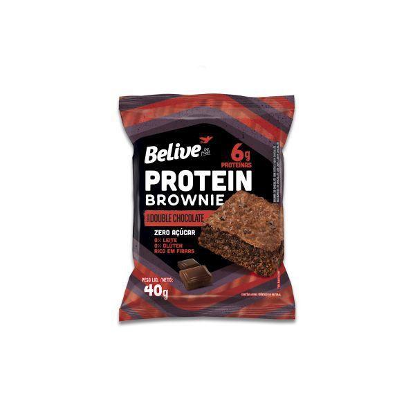 Brownie 6g Protein Double Chocolate Zero Leite, Zero Glúten, Zero Açúcar Belive 40g Imagem de Brownie 6g Protein Double Chocolate Zero Leite, Zero Glúten, Zero Açúcar Belive 40g