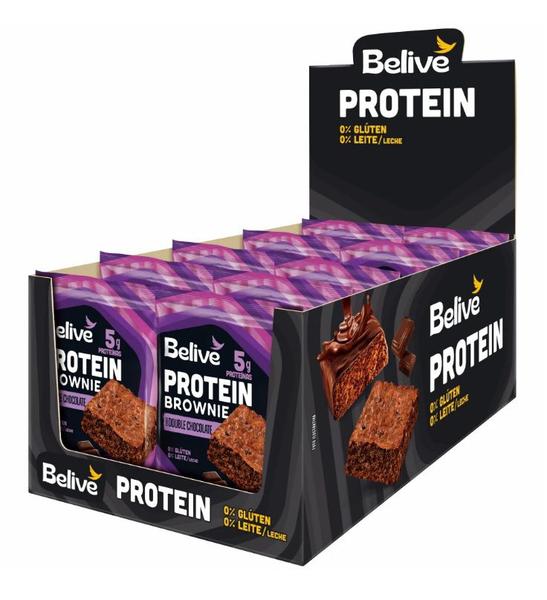 Brownie Belive 5g Protein Double Chocolate Sem Glúten Contendo 10 Unidades De 40g Cada Imagem de Brownie Belive 5g Protein Double Chocolate Sem Glúten Contendo 10 Unidades De 40g Cada