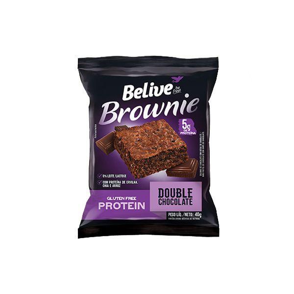 Brownie belive 5g protein double chocolate sem glúten unidade de 40g Imagem de Brownie belive 5g protein double chocolate sem glúten unidade de 40g