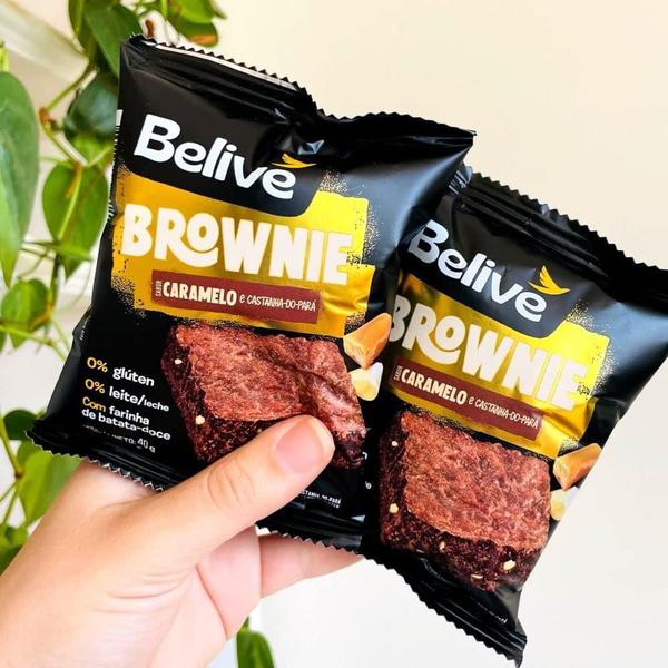 Brownie Caramelo E Castanha Pará Belive Sem Glúten 40G (20X) Imagem de Brownie Caramelo E Castanha Pará Belive Sem Glúten 40G (20X)