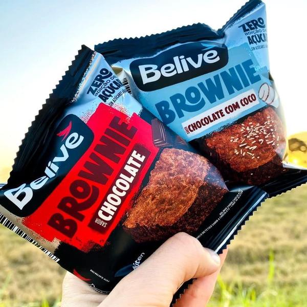 Brownie Chocolate Coco Zero Belive Sem Gluten 40G (20 Und) Imagem de Brownie Chocolate Coco Zero Belive Sem Gluten 40G (20 Und)