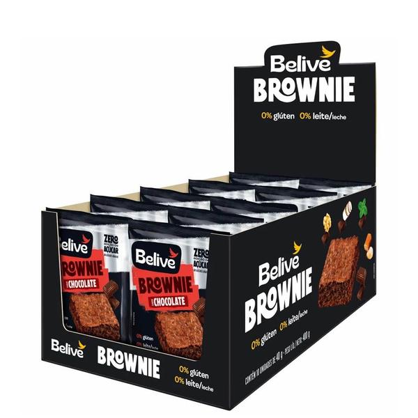 Brownie de Chocolate Zero Açucar Belive 10un 40g Imagem de Brownie de Chocolate Zero Açucar Belive 10un 40g