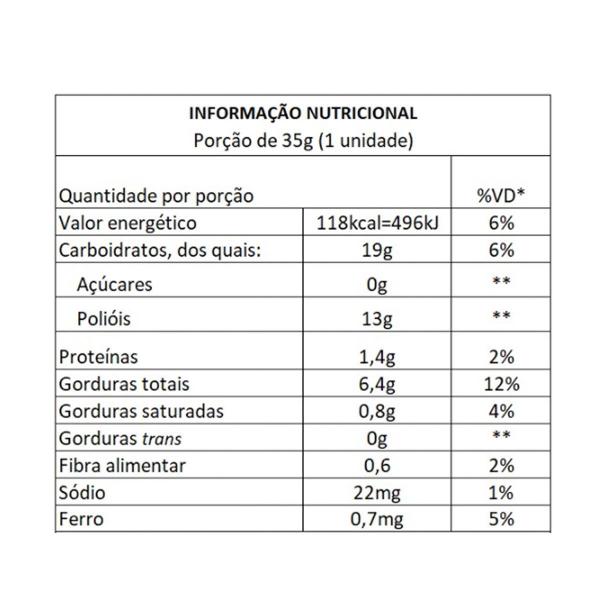 Brownie Integral Zero Açúcar sabor Chocolate Display 8un de 35g - Vitalin Imagem de Brownie Integral Zero Açúcar sabor Chocolate Display 8un de 35g - Vitalin