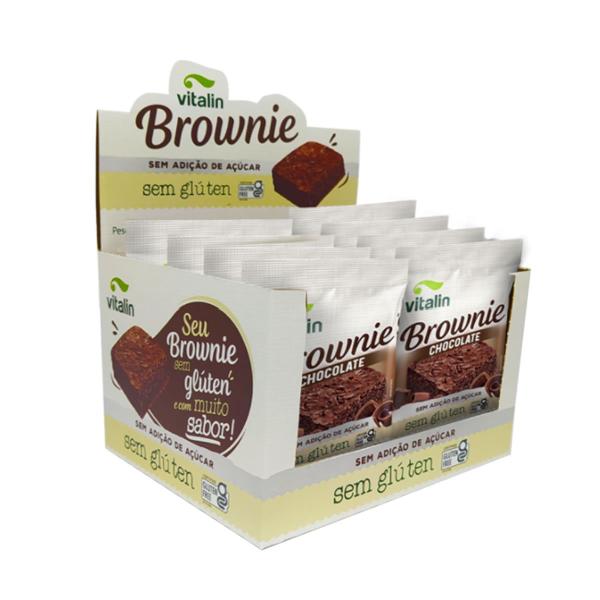 Imagem de Brownie Integral Zero Açúcar sabor Chocolate Display 8un de 35g - Vitalin