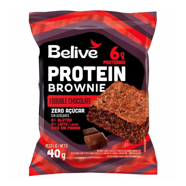 Brownie Proteico Double Chocolate Belive 40g Imagem de Brownie Proteico Double Chocolate Belive 40g