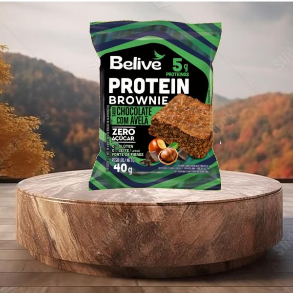 Brownie Protein Chocolate Com Avelã Belive 40G (10 Unidades) Imagem de Brownie Protein Chocolate Com Avelã Belive 40G (10 Unidades)