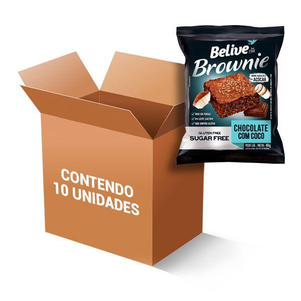 Brownie Zero Glúten, Zero Açúcar Belive Chocolate Com Coco Contendo 10 Unidades Imagem de Brownie Zero Glúten, Zero Açúcar Belive Chocolate Com Coco Contendo 10 Unidades