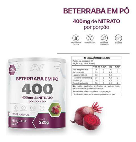 Imagem de Bt 400 Beterraba Em Pó 400 Mg De Nitrato Vegano 220g 