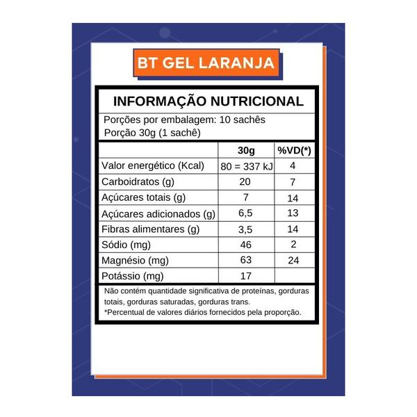 Imagem de BT Gel sem Cafeína 46mg de Sódio 10 sachê de 30g cada Dobro