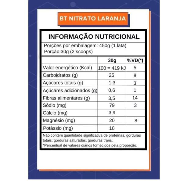 Imagem de BT Nitrato Laranja com Morango 450g Pré e Intra Treino