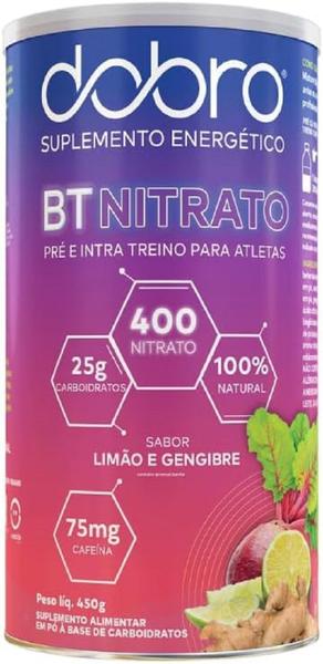 Imagem de Bt Nitrato Pré E Intra Treino Vegano Dobro 450g