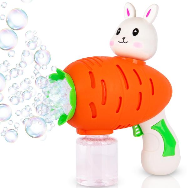 Imagem de Bubble Gun ArtCreativity Easter Carrot com solução Bubble de 100 mL