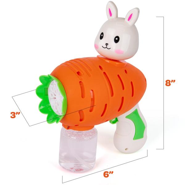 Imagem de Bubble Gun ArtCreativity Easter Carrot com solução Bubble de 100 mL