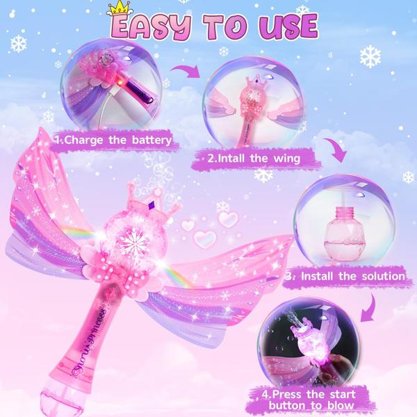 Imagem de Bubble Machine EagleStone Princess com LED e música para crianças