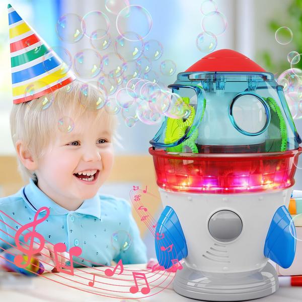 Imagem de Bubble Machine Make Kids Smile Rocket com luzes e música