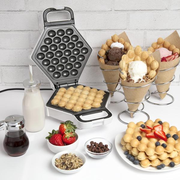 Imagem de Bubble Waffle Maker- Electric Non stick Hong Kong Egg Waffler Iron Griddle - Pronto em menos de 5 minutos - Guia de Receita Grátis Incluído