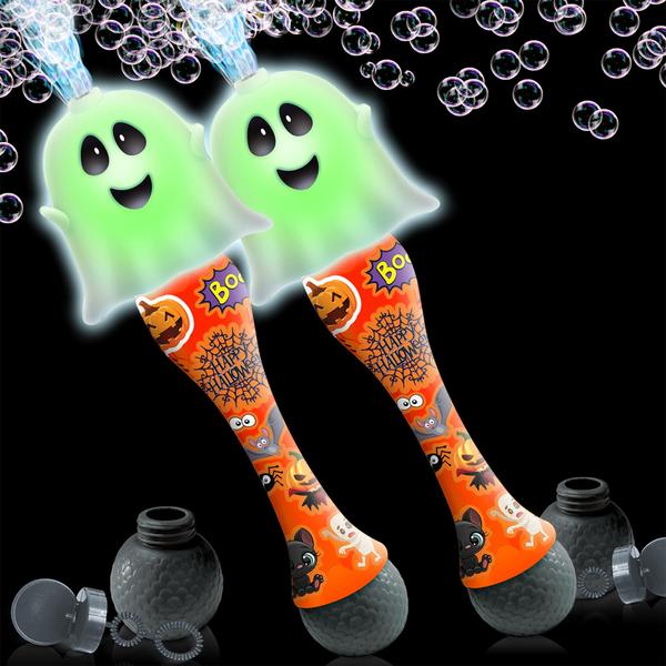 Imagem de Bubble Wand ArtCreativity Halloween de 14 cm com LED e música, pacote com 2 unidades