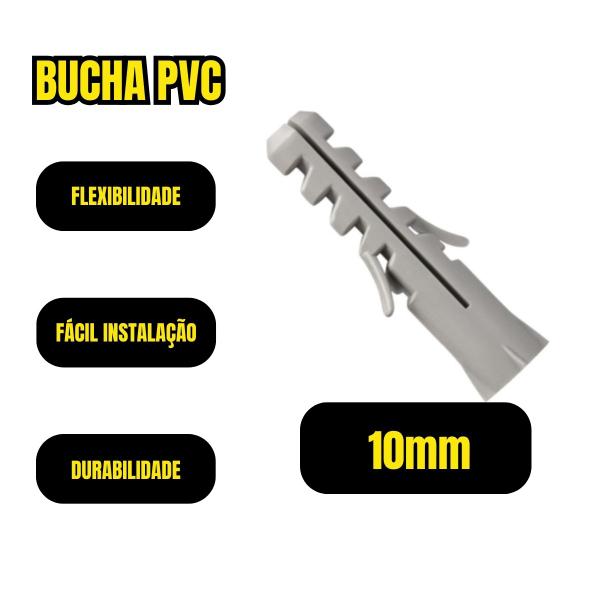 Imagem de Bucha 10mm S/ Parafuso Parede Tijolo PVC 1000und