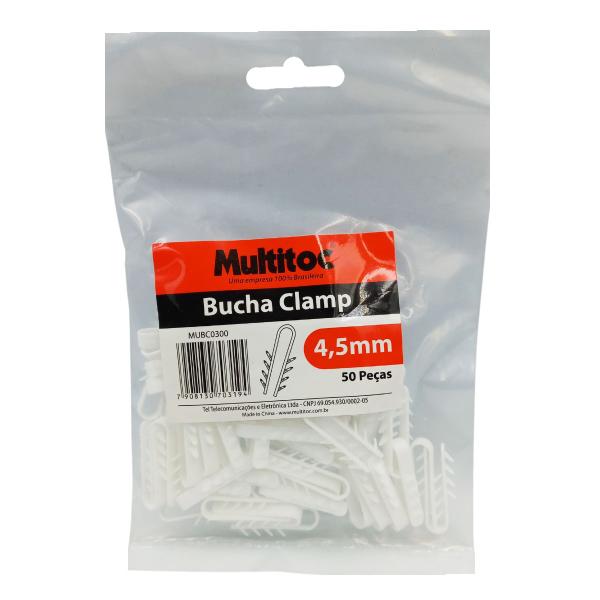 Imagem de Bucha Clamp 4,5 mm Fixa Cabos Multitoc 100 Peças